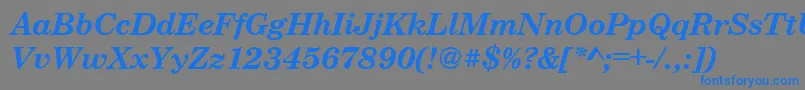 CenturyschteeBoldItalic-Schriftart – Blaue Schriften auf grauem Hintergrund