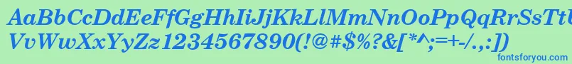 CenturyschteeBoldItalic Font – Blue Fonts on Green Background