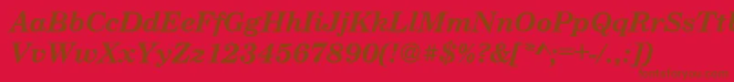 フォントCenturyschteeBoldItalic – 赤い背景に茶色の文字