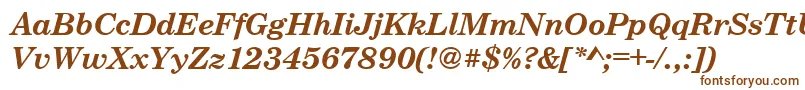 CenturyschteeBoldItalic-Schriftart – Braune Schriften auf weißem Hintergrund