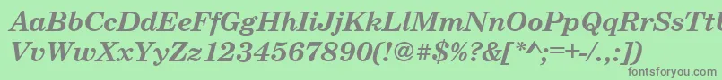 CenturyschteeBoldItalic-Schriftart – Graue Schriften auf grünem Hintergrund