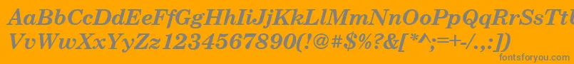 CenturyschteeBoldItalic-fontti – harmaat kirjasimet oranssilla taustalla