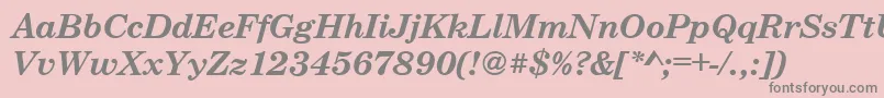 Czcionka CenturyschteeBoldItalic – szare czcionki na różowym tle
