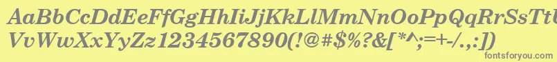 CenturyschteeBoldItalic-Schriftart – Graue Schriften auf gelbem Hintergrund