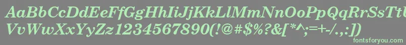 CenturyschteeBoldItalic Font – Green Fonts on Gray Background