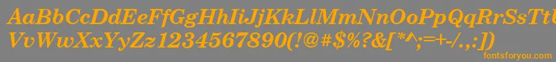 CenturyschteeBoldItalic-Schriftart – Orangefarbene Schriften auf grauem Hintergrund