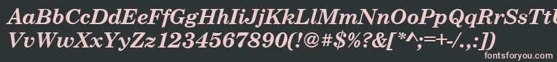 CenturyschteeBoldItalic Font – Pink Fonts on Black Background