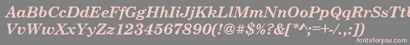 CenturyschteeBoldItalic-fontti – vaaleanpunaiset fontit harmaalla taustalla