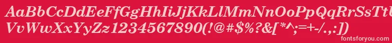 CenturyschteeBoldItalic Font – Pink Fonts on Red Background