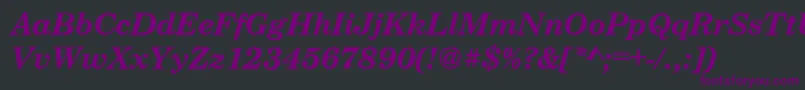 CenturyschteeBoldItalic-fontti – violetit fontit mustalla taustalla