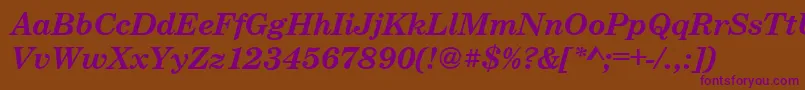 CenturyschteeBoldItalic Font – Purple Fonts on Brown Background