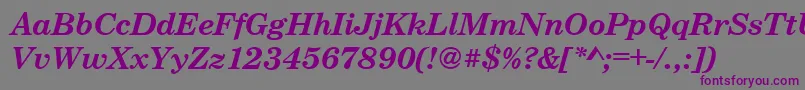 CenturyschteeBoldItalic Font – Purple Fonts on Gray Background