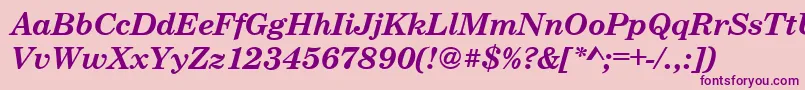 フォントCenturyschteeBoldItalic – ピンクの背景に紫のフォント