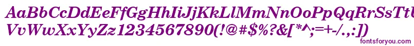 フォントCenturyschteeBoldItalic – 白い背景に紫のフォント