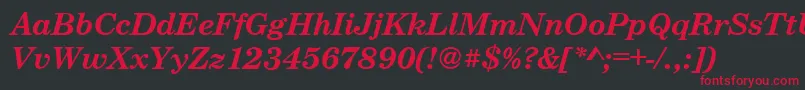 CenturyschteeBoldItalic Font – Red Fonts on Black Background