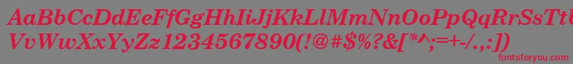 CenturyschteeBoldItalic Font – Red Fonts on Gray Background