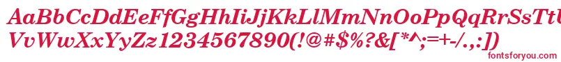 フォントCenturyschteeBoldItalic – 白い背景に赤い文字