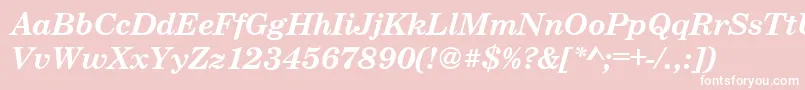 フォントCenturyschteeBoldItalic – ピンクの背景に白い文字