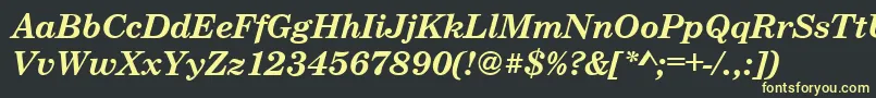 Шрифт CenturyschteeBoldItalic – жёлтые шрифты на чёрном фоне