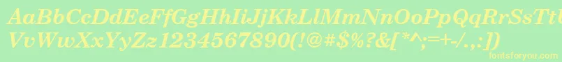 CenturyschteeBoldItalic Font – Yellow Fonts on Green Background