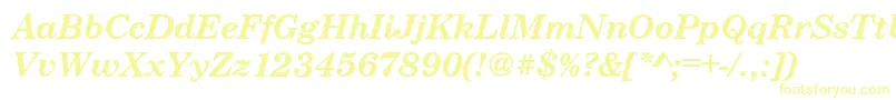 CenturyschteeBoldItalic-fontti – keltaiset fontit valkoisella taustalla