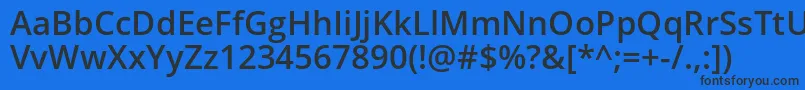 Шрифт Opensans Semibold – чёрные шрифты на синем фоне