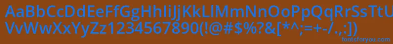 Czcionka Opensans Semibold – niebieskie czcionki na brązowym tle