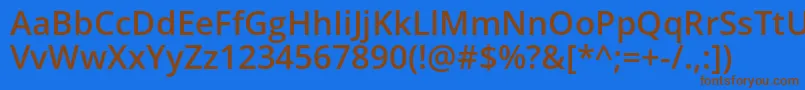 Weitere Informationen zur Opensans Semibold-Schriftart Opensans Semibold-Schriftart – Braune Schriften auf blauem Hintergrund
