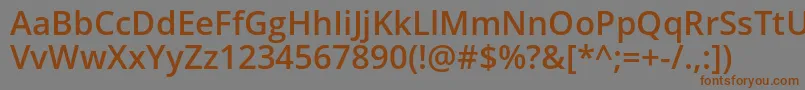 Fonte Opensans Semibold – fontes marrons em um fundo cinza