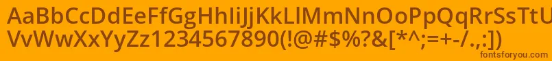 Opensans Semibold Font – Brown Fonts on Orange Background