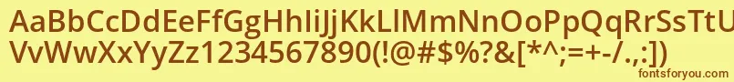 Opensans Semibold Font – Brown Fonts on Yellow Background