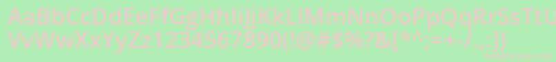 Opensans Semibold-fontti – vaaleanpunaiset fontit vihreällä taustalla