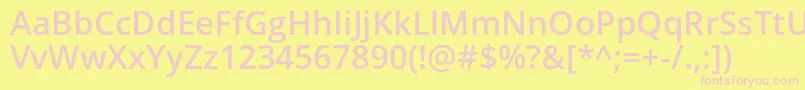 Opensans Semibold-Schriftart – Rosa Schriften auf gelbem Hintergrund