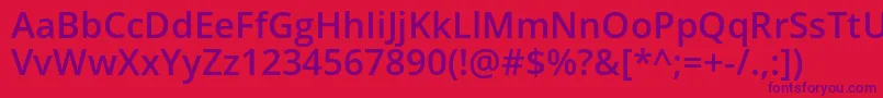 Шрифт Opensans Semibold – фиолетовые шрифты на красном фоне