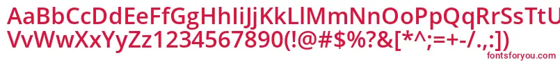 Opensans Semibold-fontti – punaiset fontit valkoisella taustalla