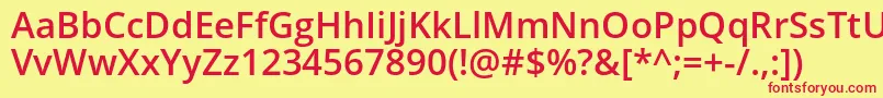 Opensans Semibold-fontti – punaiset fontit keltaisella taustalla