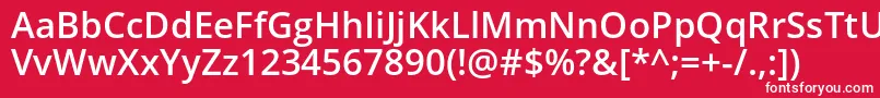 フォントOpensans Semibold – 赤い背景に白い文字