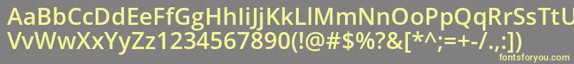 Opensans Semibold-fontti – keltaiset fontit harmaalla taustalla