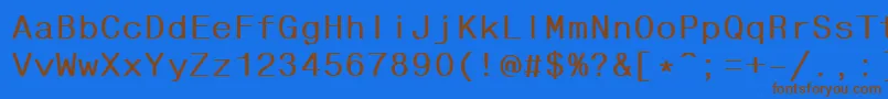 Fonte FixhelvdlBold – fontes marrons em um fundo azul