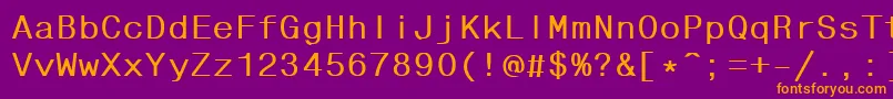 FixhelvdlBold-fontti – oranssit fontit violetilla taustalla