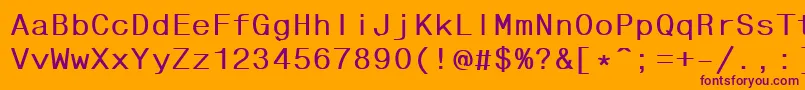 フォントFixhelvdlBold – オレンジの背景に紫のフォント