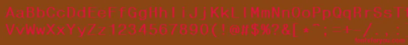 フォントFixhelvdlBold – 赤い文字が茶色の背景にあります。