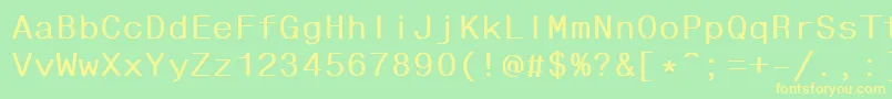 FixhelvdlBold Font – Yellow Fonts on Green Background