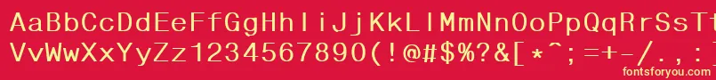 FixhelvdlBold Font – Yellow Fonts on Red Background