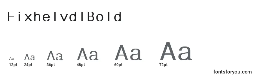Размеры шрифта FixhelvdlBold