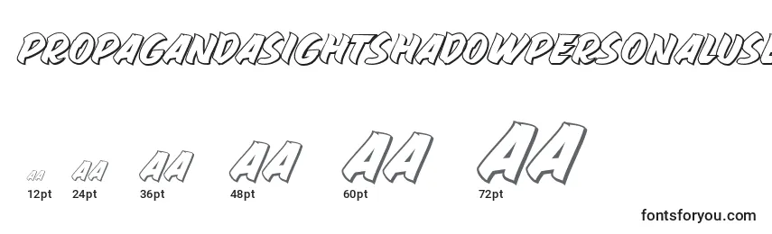 Размеры шрифта PropagandaSightShadowPersonalUse