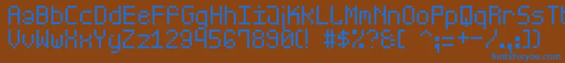 ScoreBoardSt Font – Blue Fonts on Brown Background