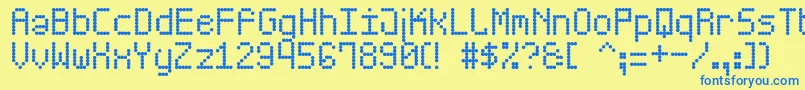 ScoreBoardSt Font – Blue Fonts on Yellow Background