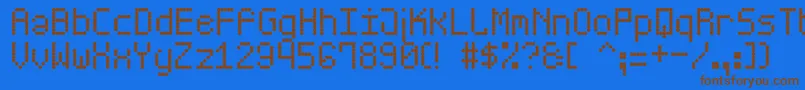 ScoreBoardSt Font – Brown Fonts on Blue Background