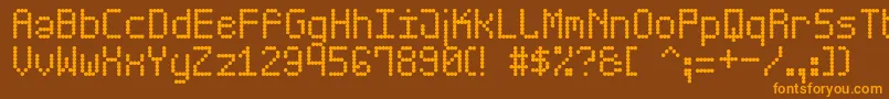 ScoreBoardSt Font – Orange Fonts on Brown Background